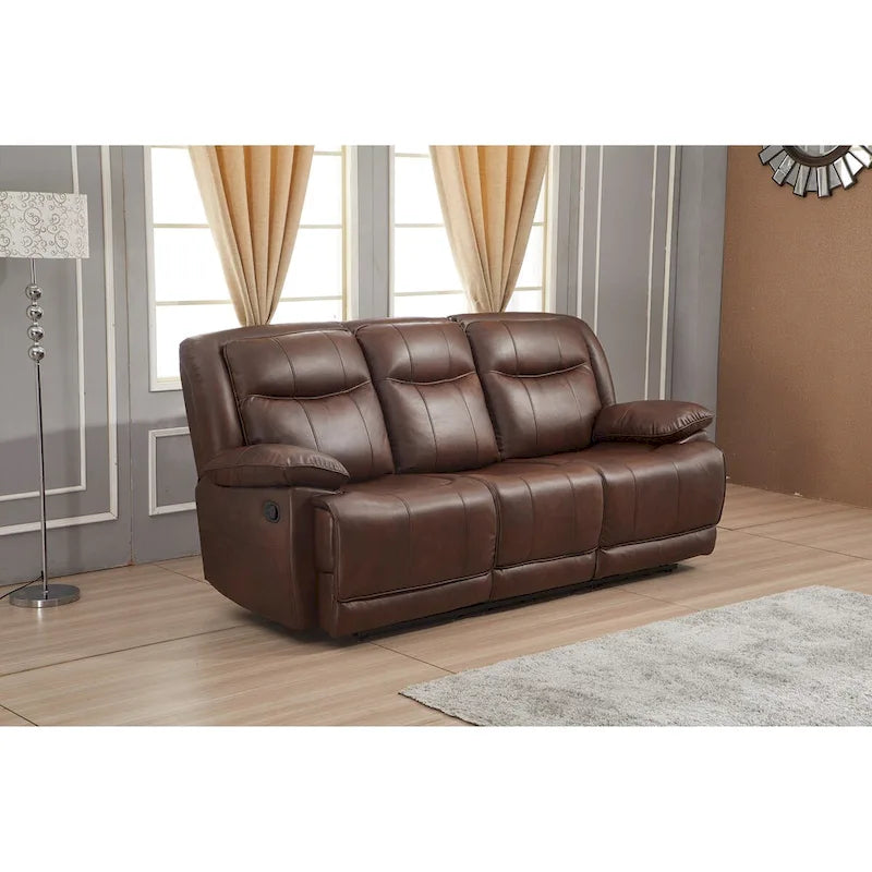 Betsy Furniture 3-teiliges Wohnzimmer-Set aus Kunstleder mit Relaxfunktion, Sofa, Loveseat und Gleitsessel