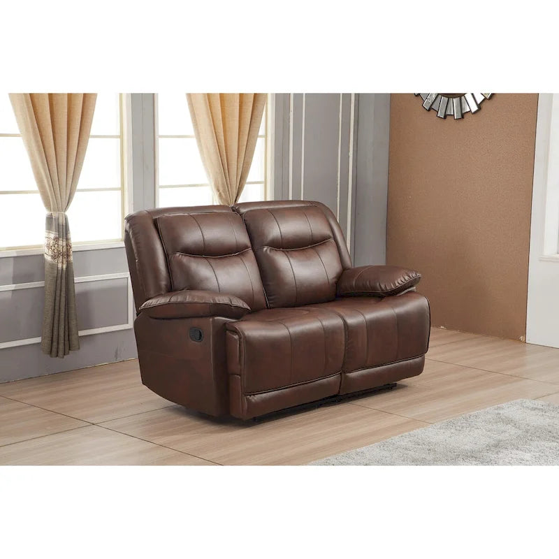 Betsy Furniture 3-teiliges Wohnzimmer-Set aus Kunstleder mit Relaxfunktion, Sofa, Loveseat und Gleitsessel