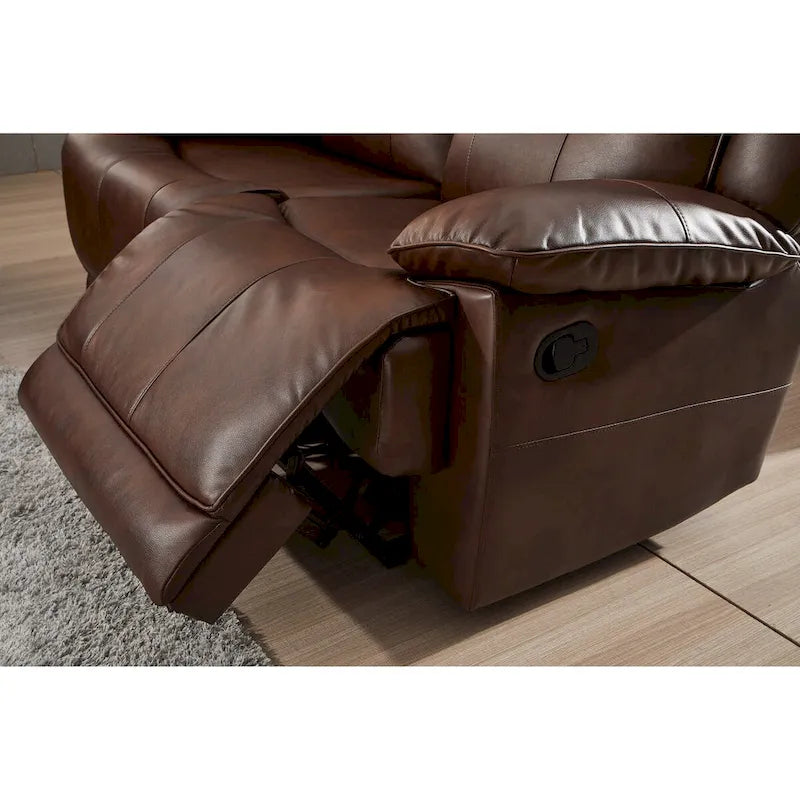 Betsy Furniture 3-teiliges Wohnzimmer-Set aus Kunstleder mit Relaxfunktion, Sofa, Loveseat und Gleitsessel