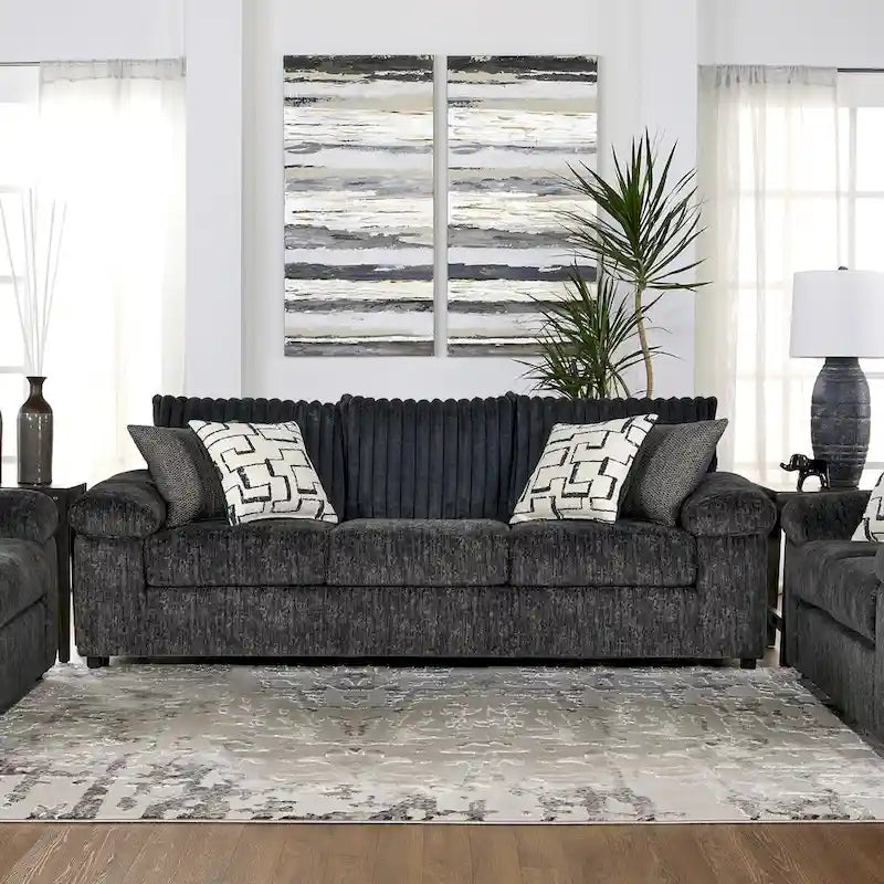 Roundhill Furniture Nason Wide Wale Corduroy Living Room 4-Piece Sofa Set