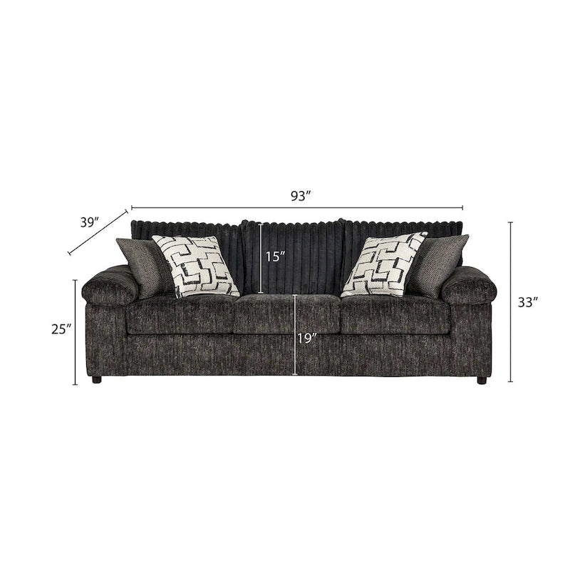 Roundhill Furniture Nason Wide Wale Corduroy Living Room 4-Piece Sofa Set