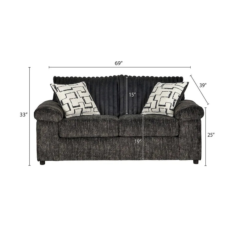 Roundhill Furniture Nason Wide Wale Corduroy Living Room 4-Piece Sofa Set