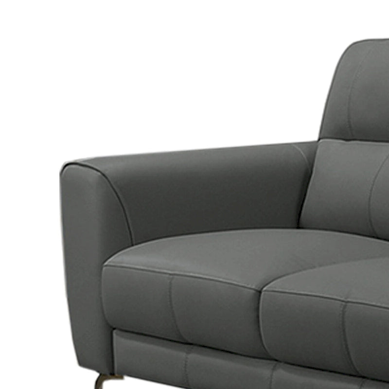 2-teiliges Sofaset aus Kunstleder mit dreieckigen Chrombeinen