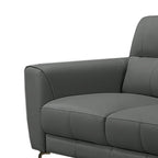 2-teiliges Sofaset aus Kunstleder mit dreieckigen Chrombeinen
