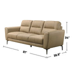 2-teiliges Sofaset aus Kunstleder mit dreieckigen Chrombeinen