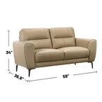 2-teiliges Sofaset aus Kunstleder mit dreieckigen Chrombeinen