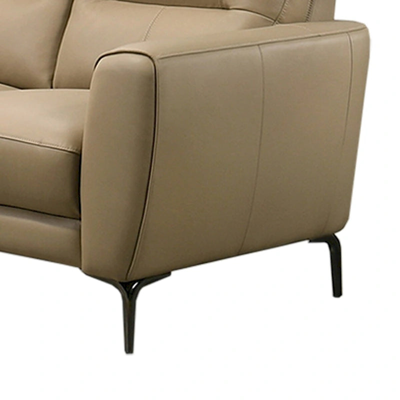 2-teiliges Sofaset aus Kunstleder mit dreieckigen Chrombeinen