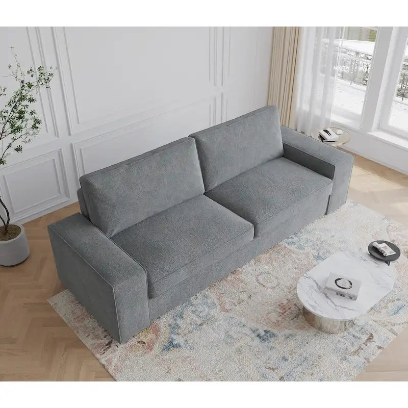 Nowoczesna sofa 80 z tapicerowaną tkaniną, 3-osobowa