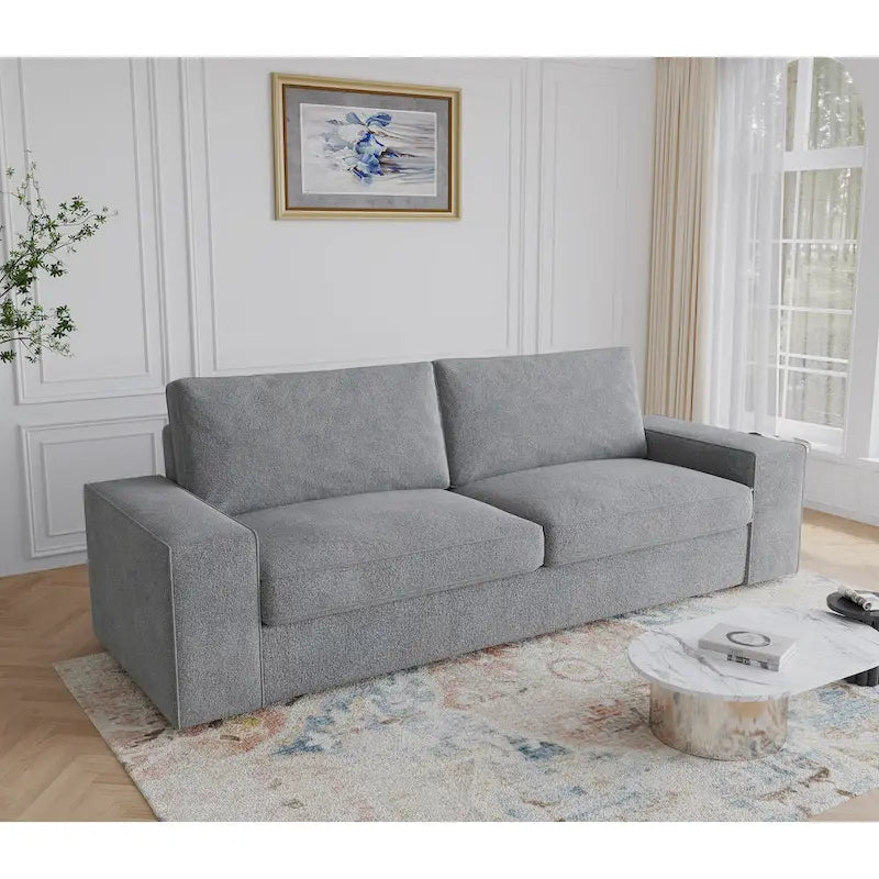 Nowoczesna sofa 80 z tapicerowaną tkaniną, 3-osobowa