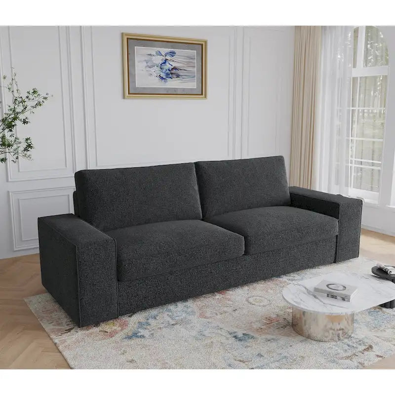 Nowoczesna sofa 80 z tapicerowaną tkaniną, 3-osobowa