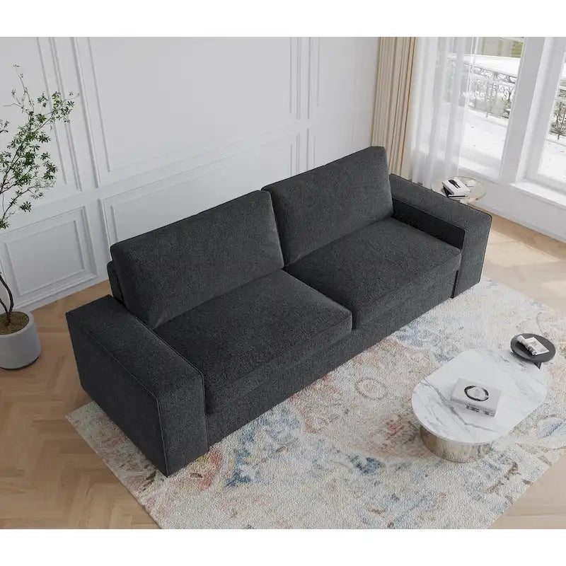 Nowoczesna sofa 80 z tapicerowaną tkaniną, 3-osobowa
