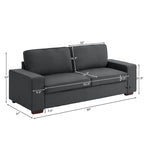 Nowoczesna sofa 80 z tapicerowaną tkaniną, 3-osobowa