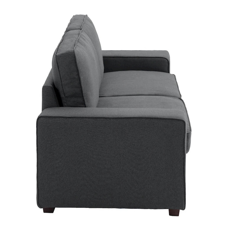 Nowoczesna sofa 80 z tapicerowaną tkaniną, 3-osobowa