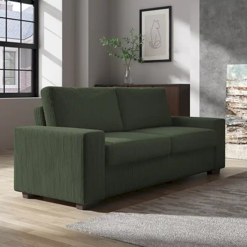 Nowoczesna sofa 80 z tapicerowaną tkaniną, 3-osobowa