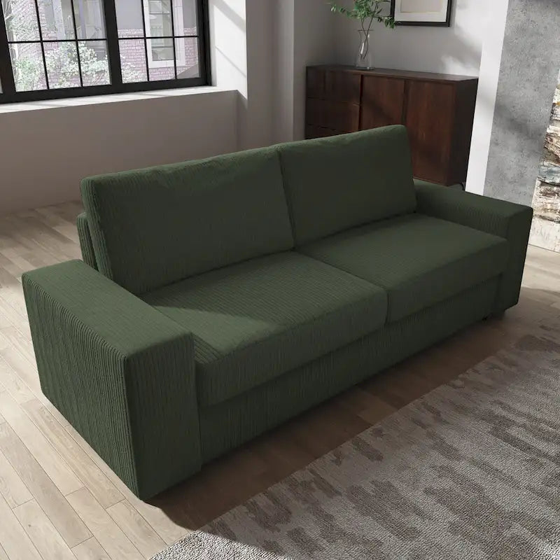 Nowoczesna sofa 80 z tapicerowaną tkaniną, 3-osobowa