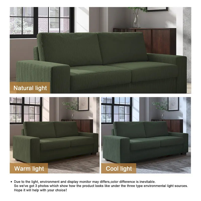 Nowoczesna sofa 80 z tapicerowaną tkaniną, 3-osobowa