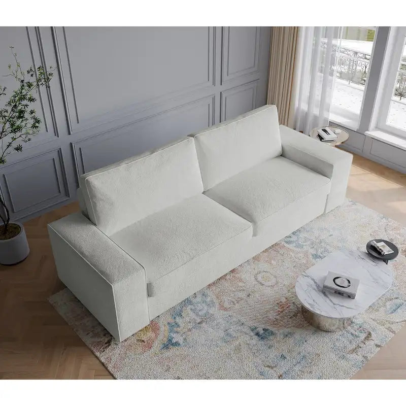 Nowoczesna sofa 80 z tapicerowaną tkaniną, 3-osobowa