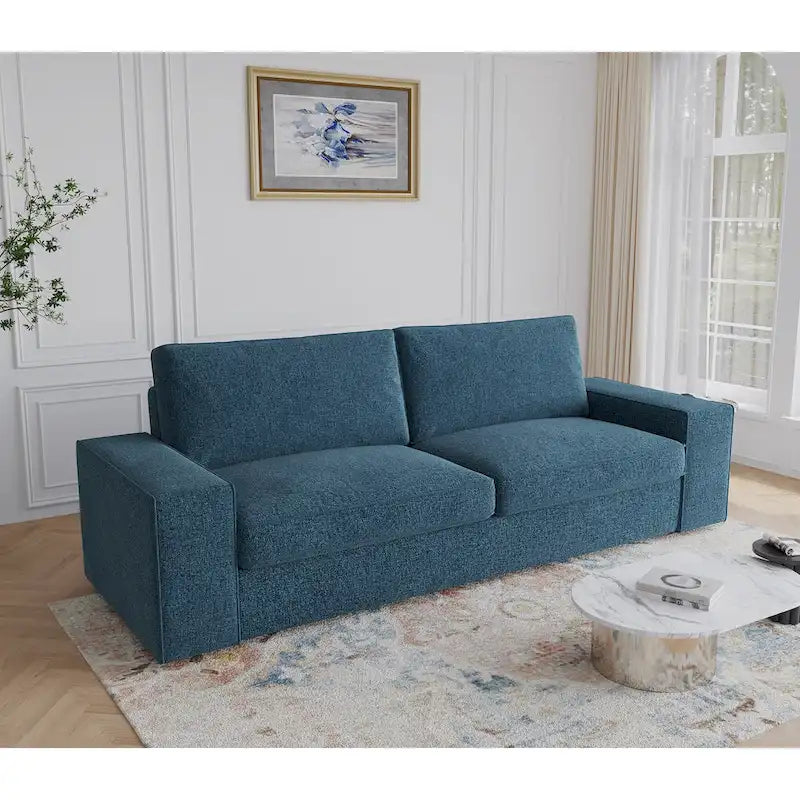 Nowoczesna sofa 80 z tapicerowaną tkaniną, 3-osobowa