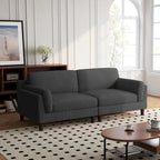 Oversized ribfluwelen woonkamerbank van 90 inch met omkeerbare kussens