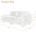 Oversized ribfluwelen woonkamerbank van 90 inch met omkeerbare kussens