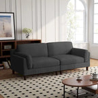 Oversized ribfluwelen woonkamerbank van 90 inch met omkeerbare kussens