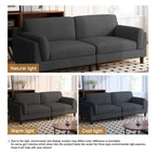 Oversized ribfluwelen woonkamerbank van 90 inch met omkeerbare kussens