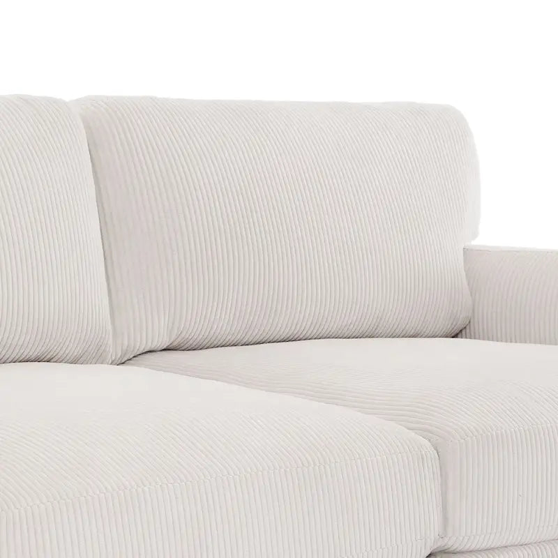 Oversized ribfluwelen woonkamerbank van 90 inch met omkeerbare kussens