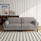 Oversized ribfluwelen woonkamerbank van 90 inch met omkeerbare kussens