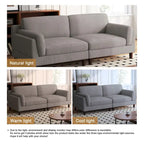 Oversized ribfluwelen woonkamerbank van 90 inch met omkeerbare kussens