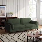 Oversized ribfluwelen woonkamerbank van 90 inch met omkeerbare kussens