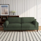 Oversized ribfluwelen woonkamerbank van 90 inch met omkeerbare kussens