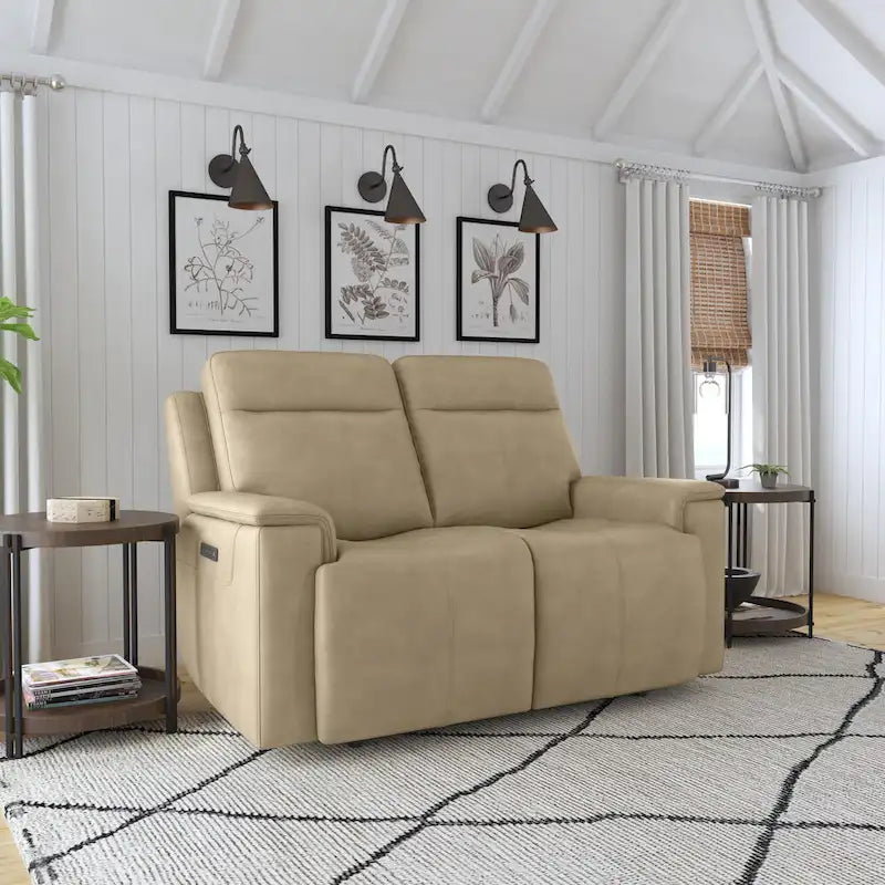Odell Zero Gravity Top Grain Leather Power Reclining Loveseat with Power Headrests & Lumbar by Flexsteel - 64 x 42 x 41