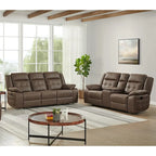 Roundhill Furniture Lesley 2-delige verstelbare woonkamerinrichting, bruin