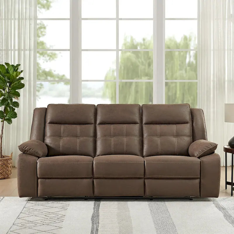 Roundhill Furniture Lesley 2-delige verstelbare woonkamerinrichting, bruin