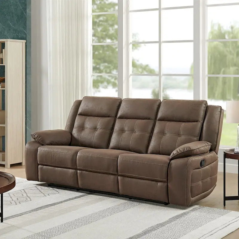 Roundhill Furniture Lesley 2-delige verstelbare woonkamerinrichting, bruin