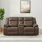 Roundhill Furniture Lesley 2-delige verstelbare woonkamerinrichting, bruin