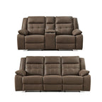 Roundhill Furniture Lesley 2-delige verstelbare woonkamerinrichting, bruin