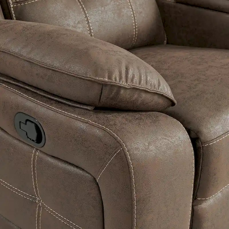 Roundhill Furniture Lesley 2-delige verstelbare woonkamerinrichting, bruin