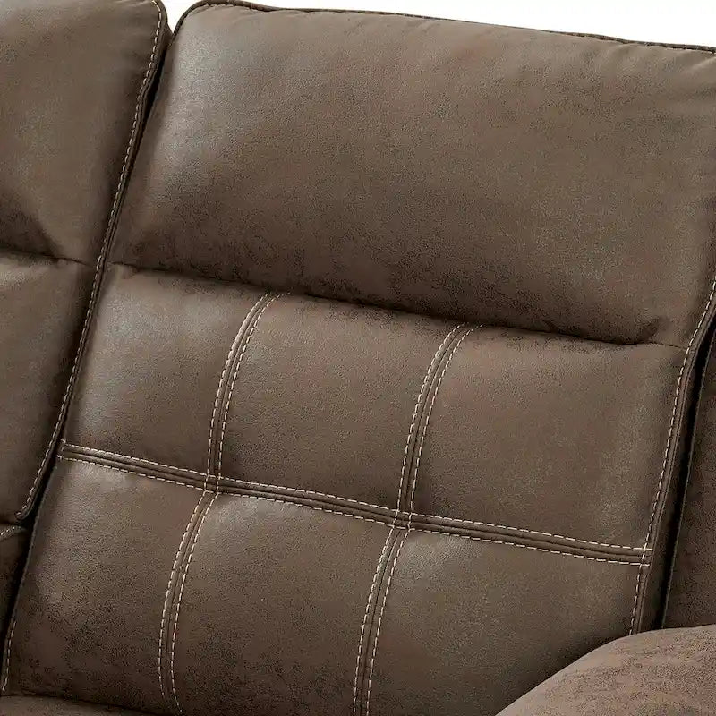 Roundhill Furniture Lesley 2-delige verstelbare woonkamerinrichting, bruin