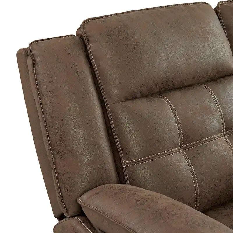 Roundhill Furniture Lesley 2-delige verstelbare woonkamerinrichting, bruin