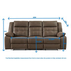 Roundhill Furniture Lesley 2-delige verstelbare woonkamerinrichting, bruin
