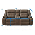 Roundhill Furniture Lesley 2-delige verstelbare woonkamerinrichting, bruin
