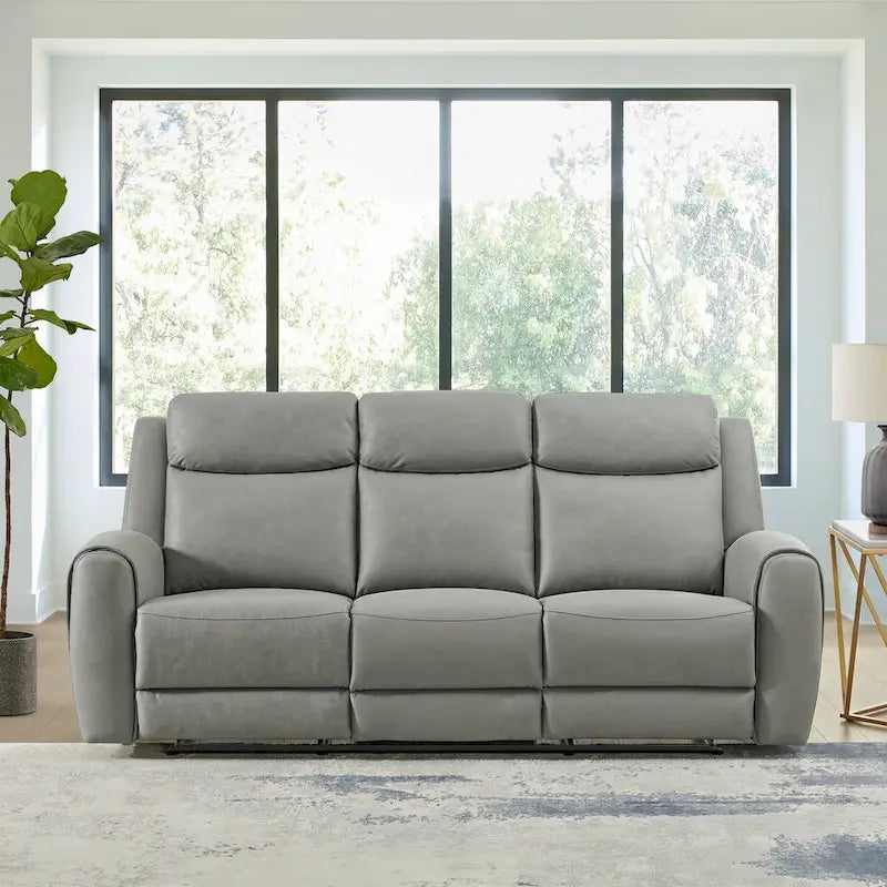 Set reclinabile transizionale Roundhill Furniture Wesley da 2 pezzi, grigio