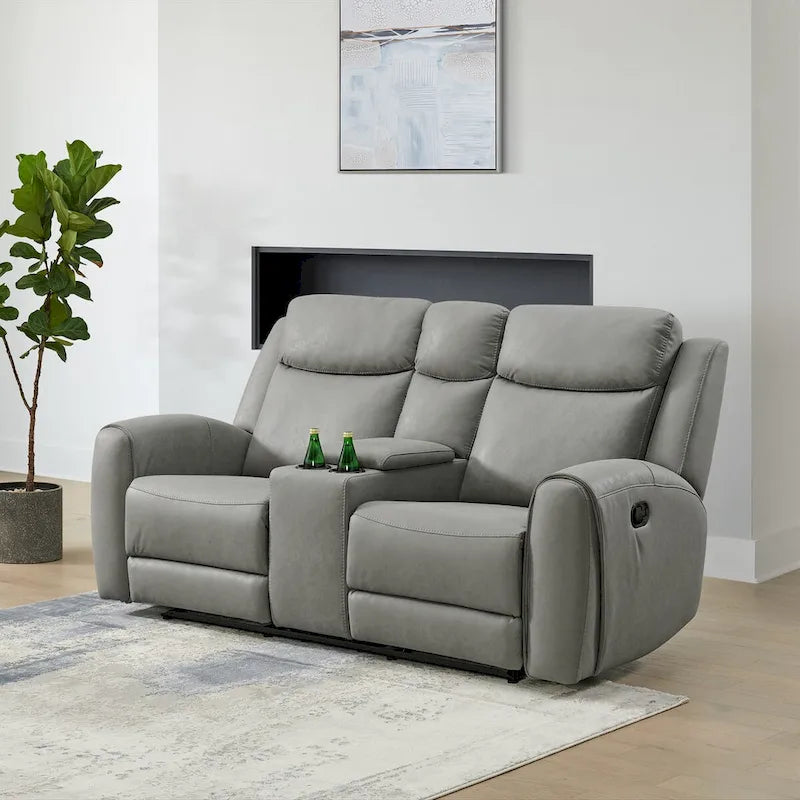 Set reclinabile transizionale Roundhill Furniture Wesley da 2 pezzi, grigio