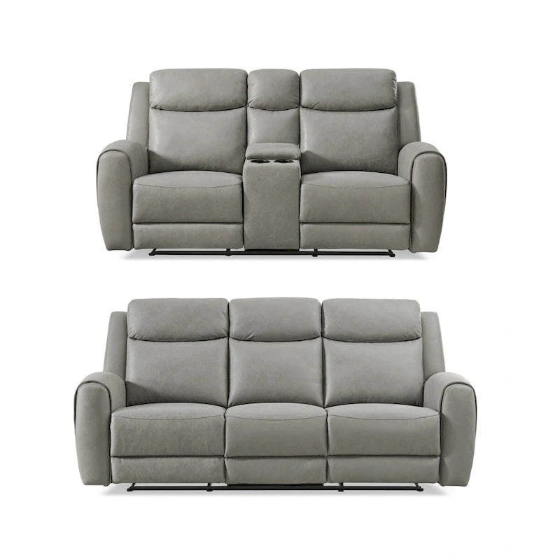 Set reclinabile transizionale Roundhill Furniture Wesley da 2 pezzi, grigio