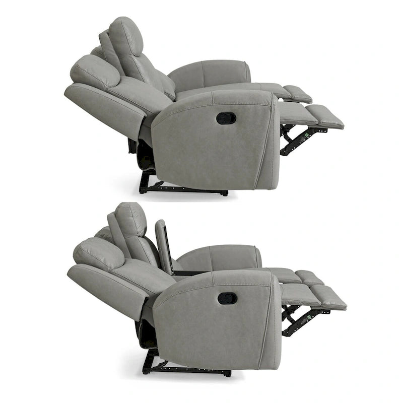 Set reclinabile transizionale Roundhill Furniture Wesley da 2 pezzi, grigio
