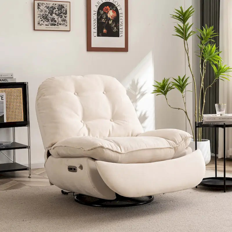 Sähkötoiminen kääntyvä lepotuoli, USB-laturi ja Bluetooth-musiikkisoitin