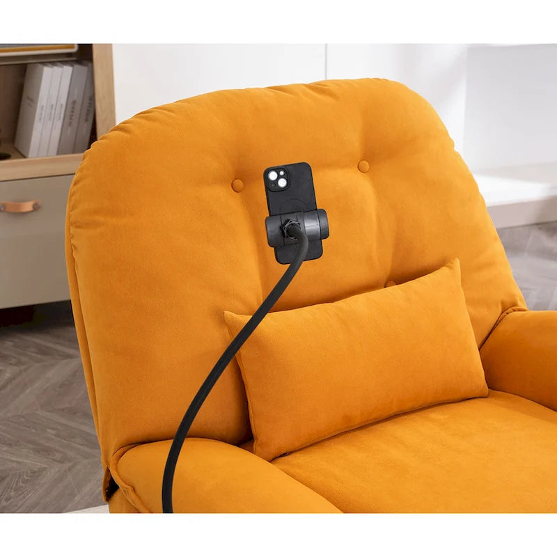 Sähkötoiminen kääntyvä lepotuoli, USB-laturi ja Bluetooth-musiikkisoitin