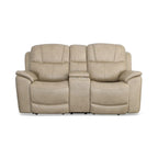 Crew leren elektrische relax-tweezitsbank met zero-gravityfunctie, console, elektrische hoofdsteunen en lendensteun van Flexsteel