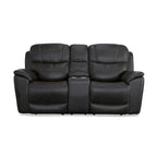 Crew leren elektrische relax-tweezitsbank met zero-gravityfunctie, console, elektrische hoofdsteunen en lendensteun van Flexsteel